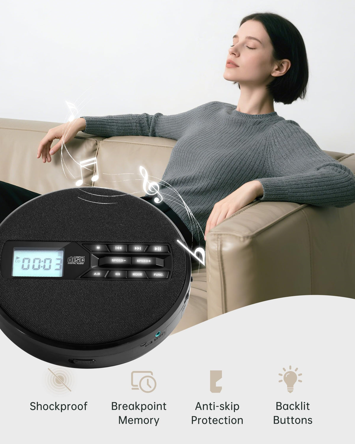 Portable CD Player with Speakers E983