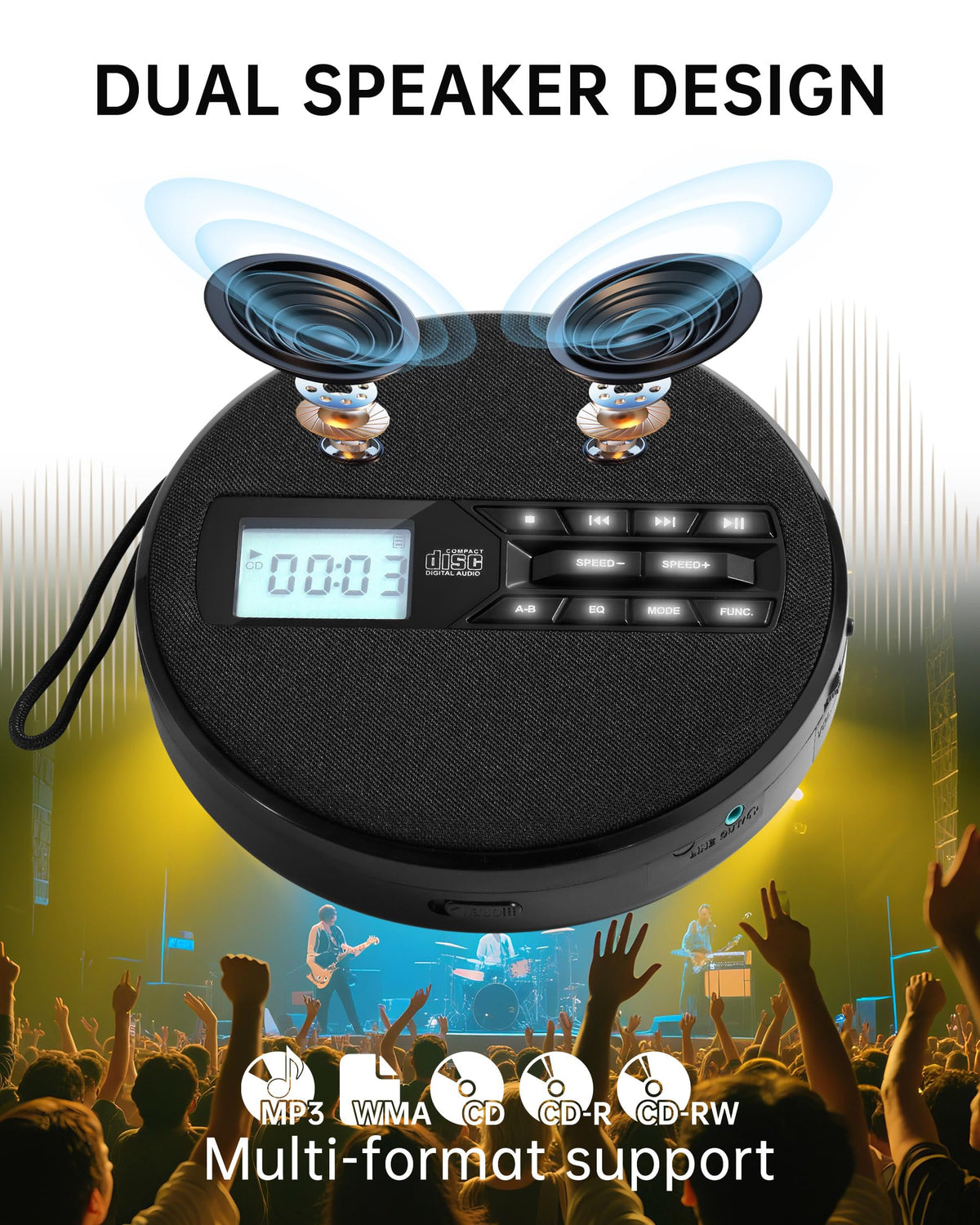 Portable CD Player with Speakers E983