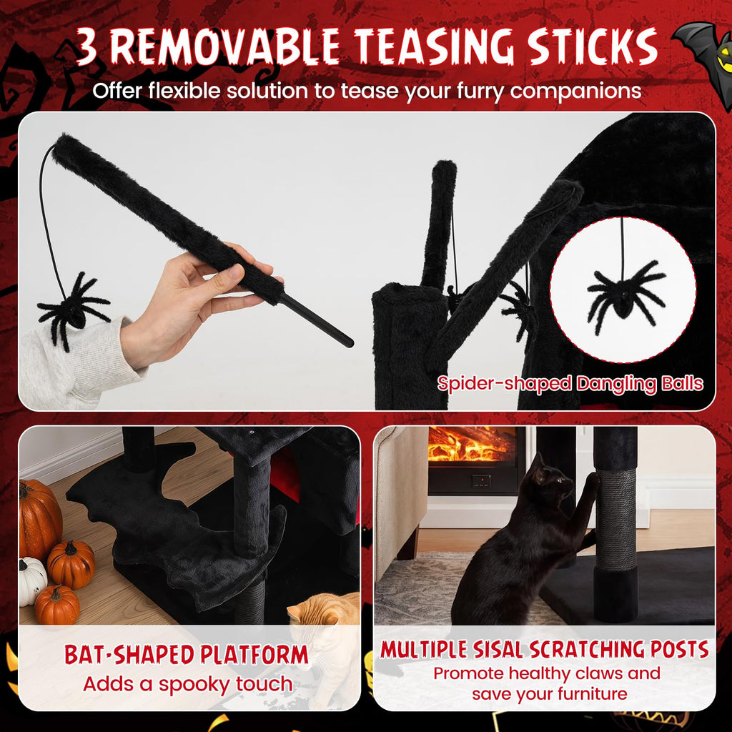 70-inch Multi-Level Black Cat Tree O132