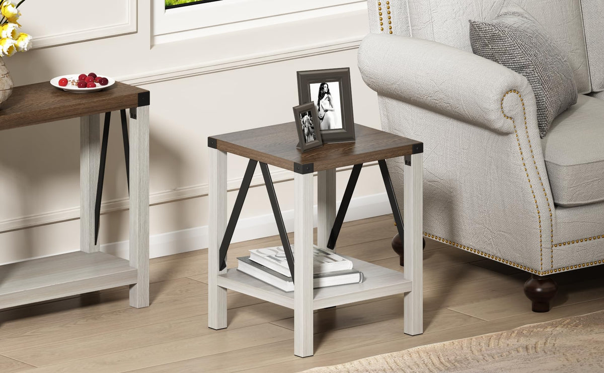 End Table Set of 2 with Storage Shelf R8018