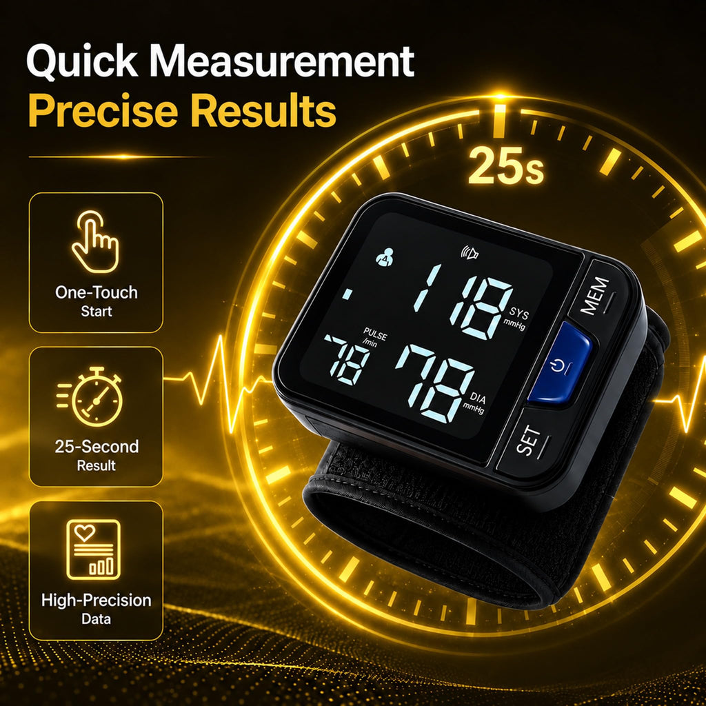 Portable Wrist Blood Pressure Monitor with Large Display F858