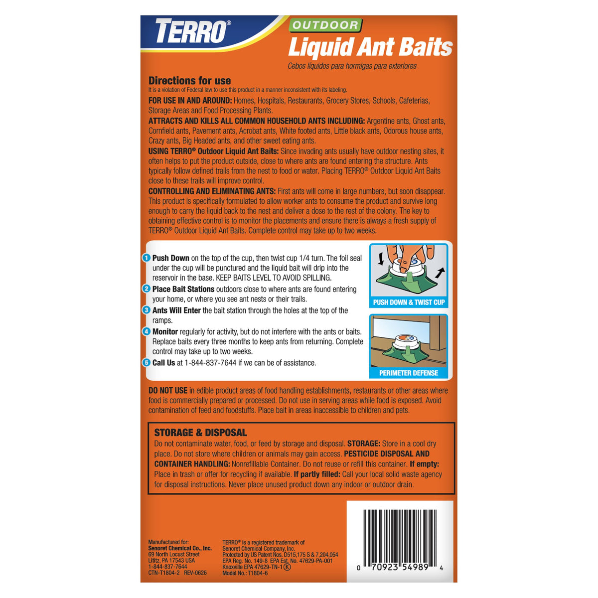 Outdoor Liquid Ant Bait Killer and Trap 8 Bait Stations S9948