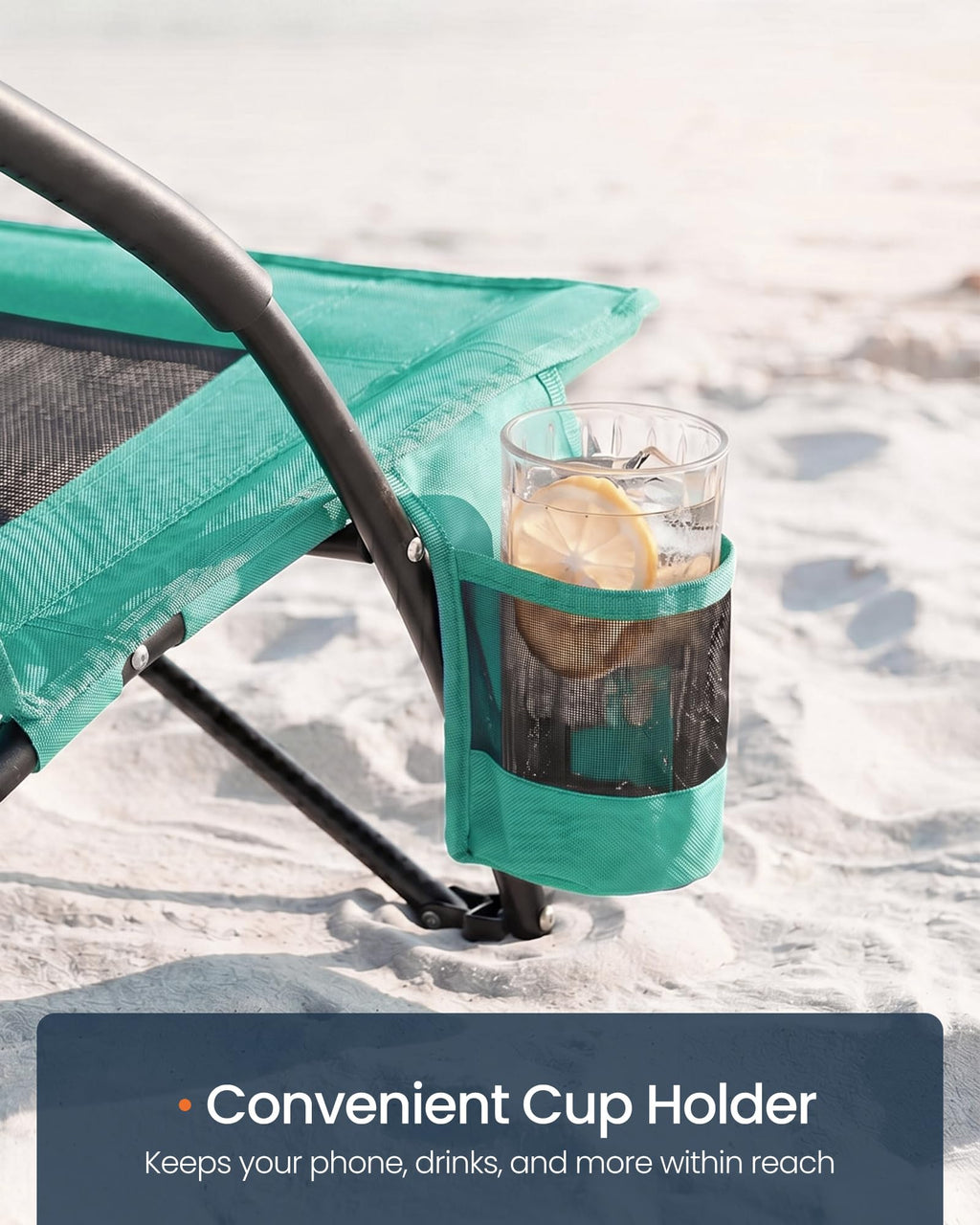 Portable Folding Camping Chair with Cup Holder, Set of 2, Green J4189