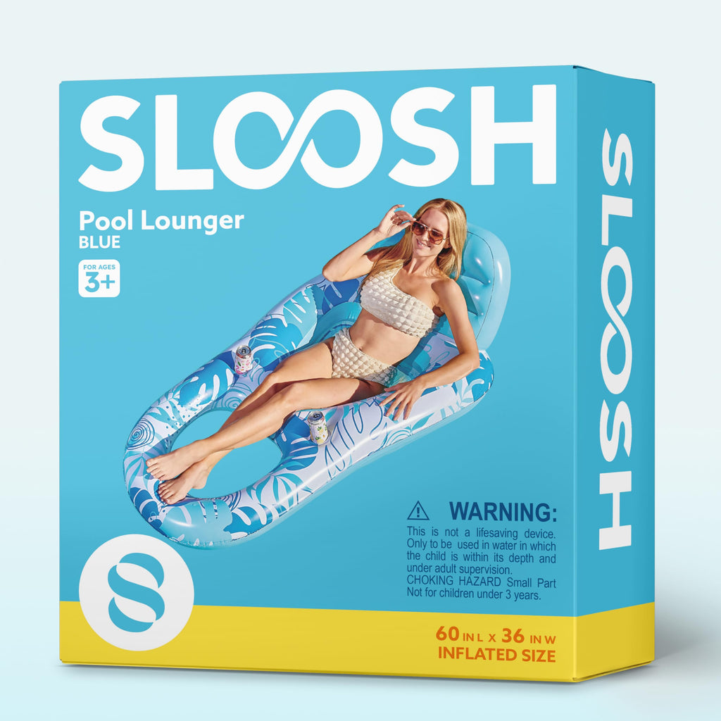 Inflatable Pool Float Lounger with Cup Holders Y524969