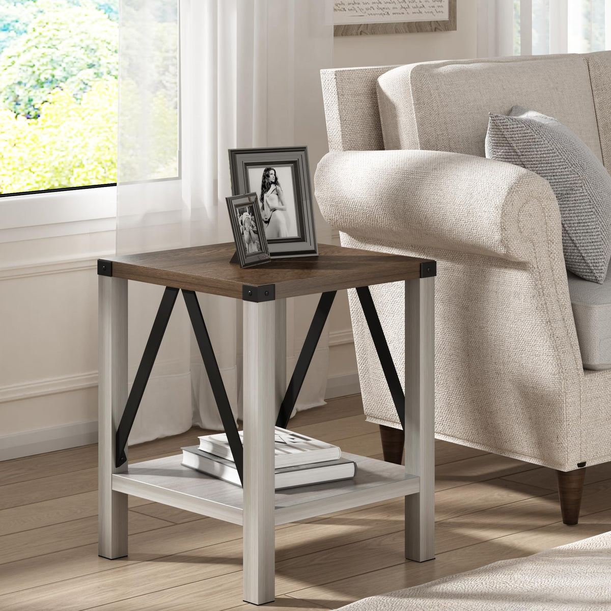End Table Set of 2 with Storage Shelf R8018