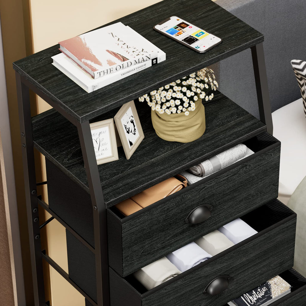 Tall Nightstand with Fabric Drawer K1044