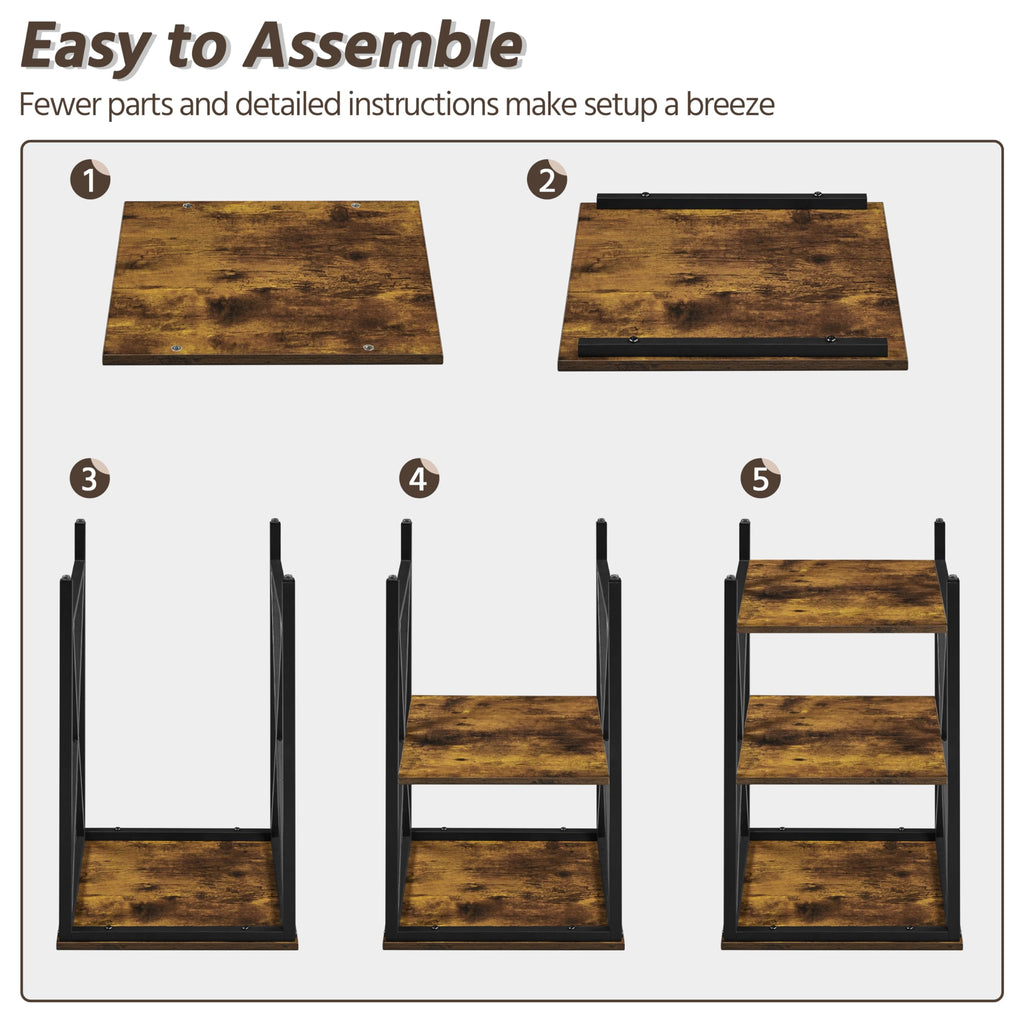 Rustic 3-Tier End Tables Set of 2 Z927