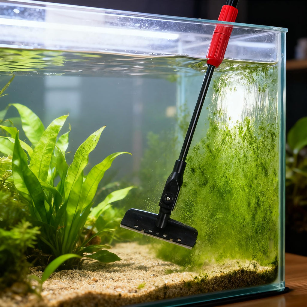 6 in 1 Aquarium Cleaning Tool Kit with Adjustable Telescopic Long Handle N49135