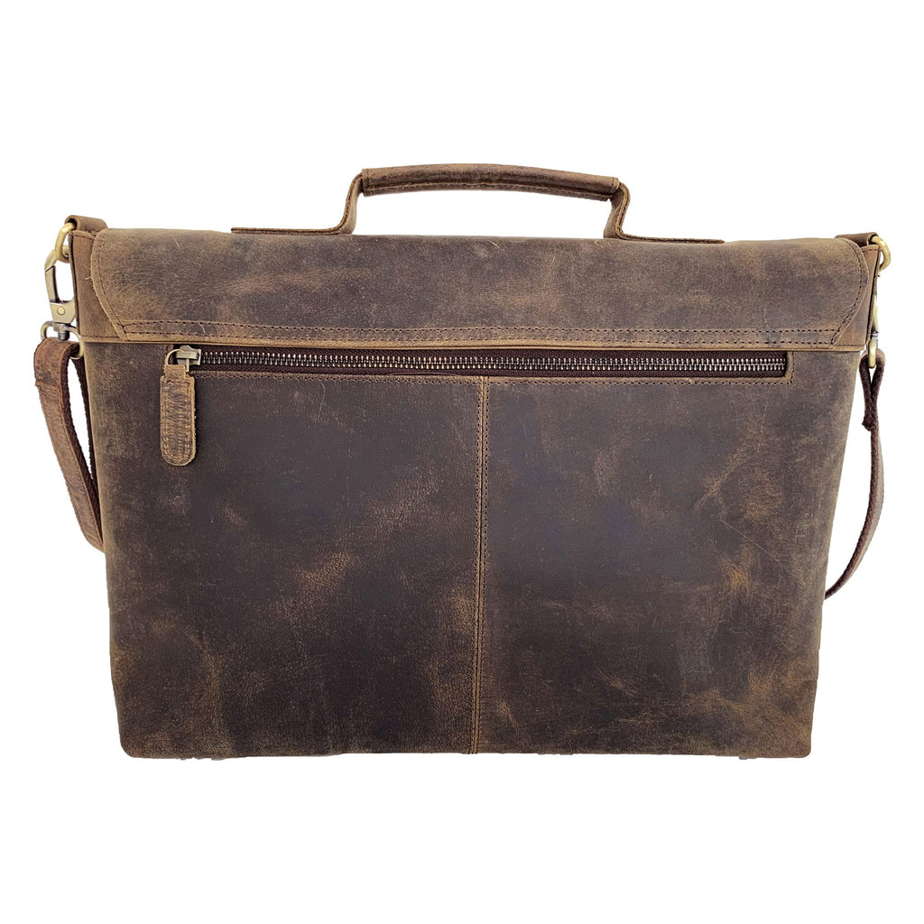 18 Inch Leather Messenger Bag V9884