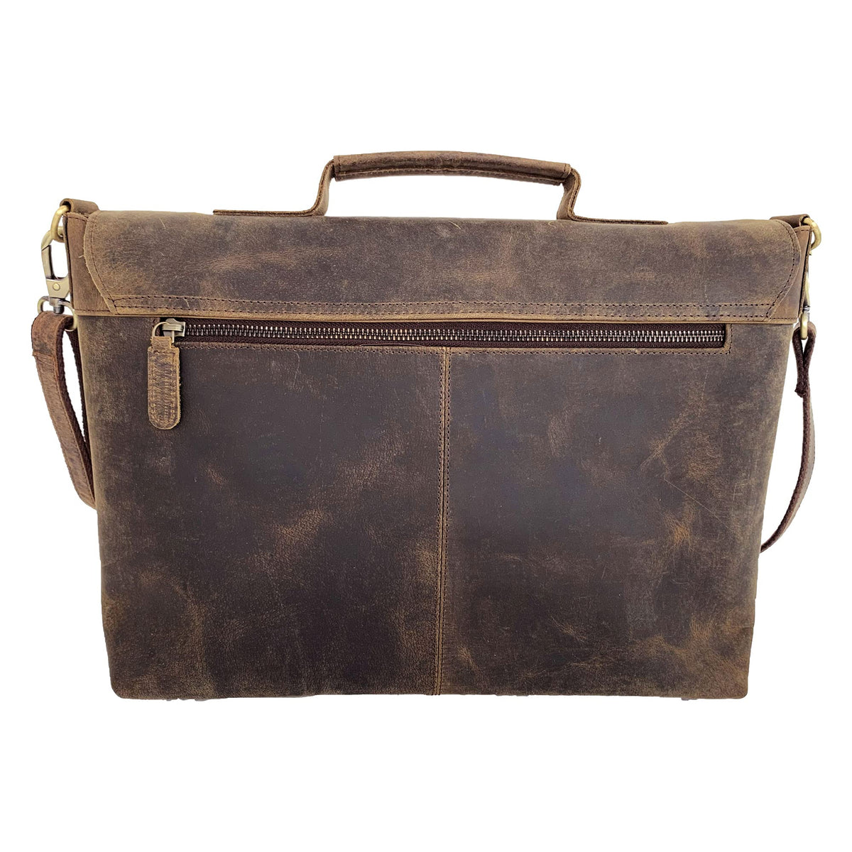 18 Inch Leather Messenger Bag V9884