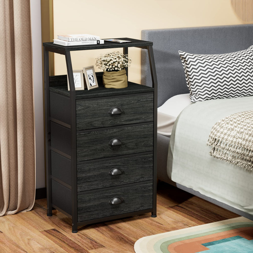 Tall Nightstand with Fabric Drawer K1044