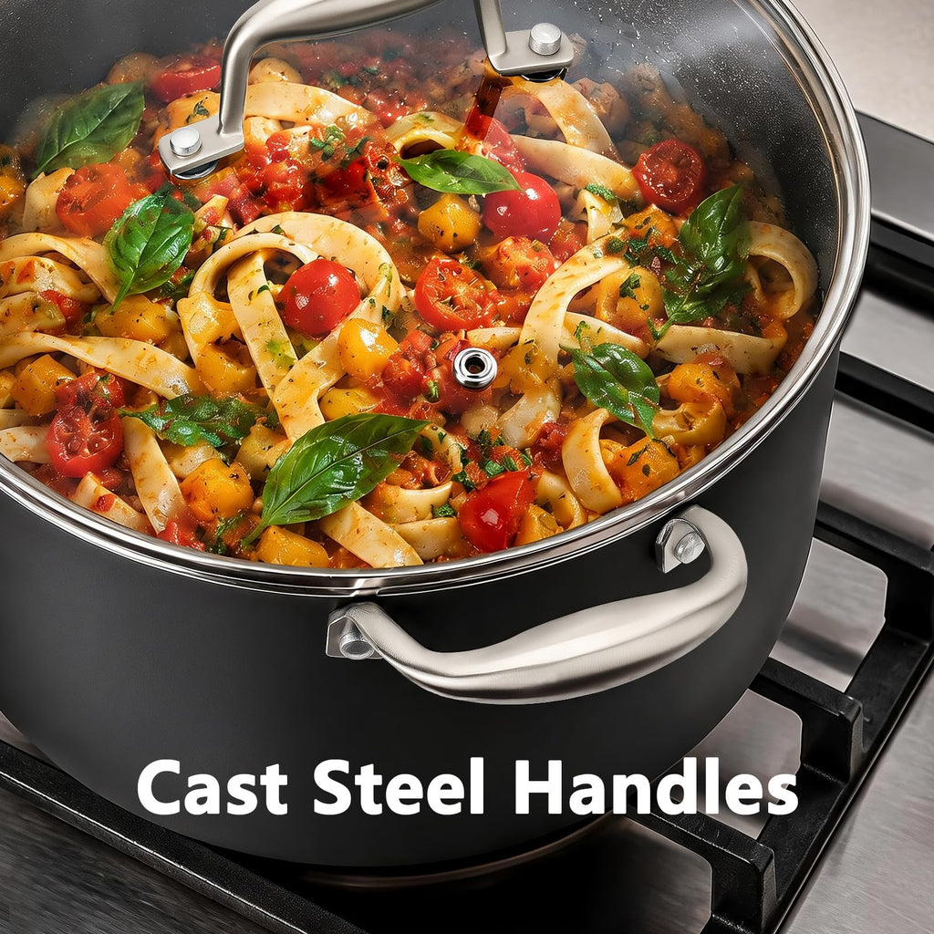 16QT Nonstick Ceramic Stock Pot with Tempered Glass Lid B2542