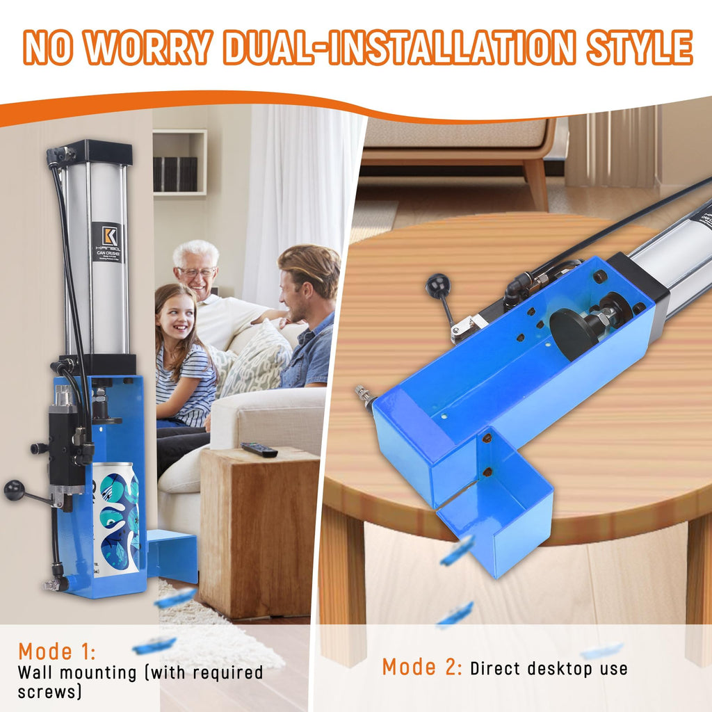 Pneumatic Air Powered Aluminum Can Crusher for 12/16/24oz Cans D79985