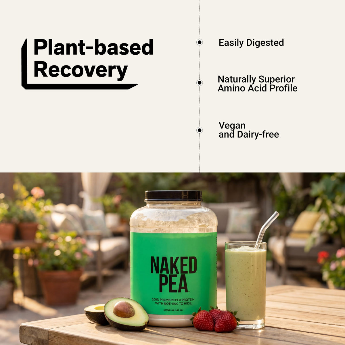 Unflavored Vegan Pea Protein Powder Isolate 5LB Q95575