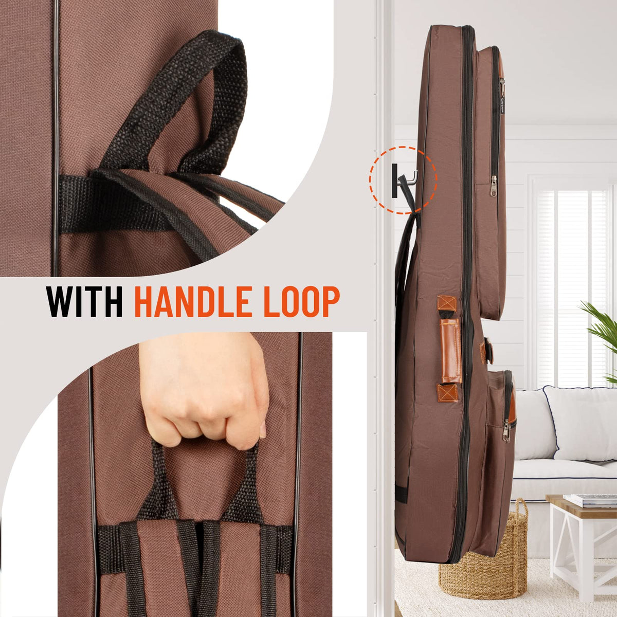 40 41 42 In 6 Pockets Water Resistent Oxford Cloth Padded Guitar Bag N681