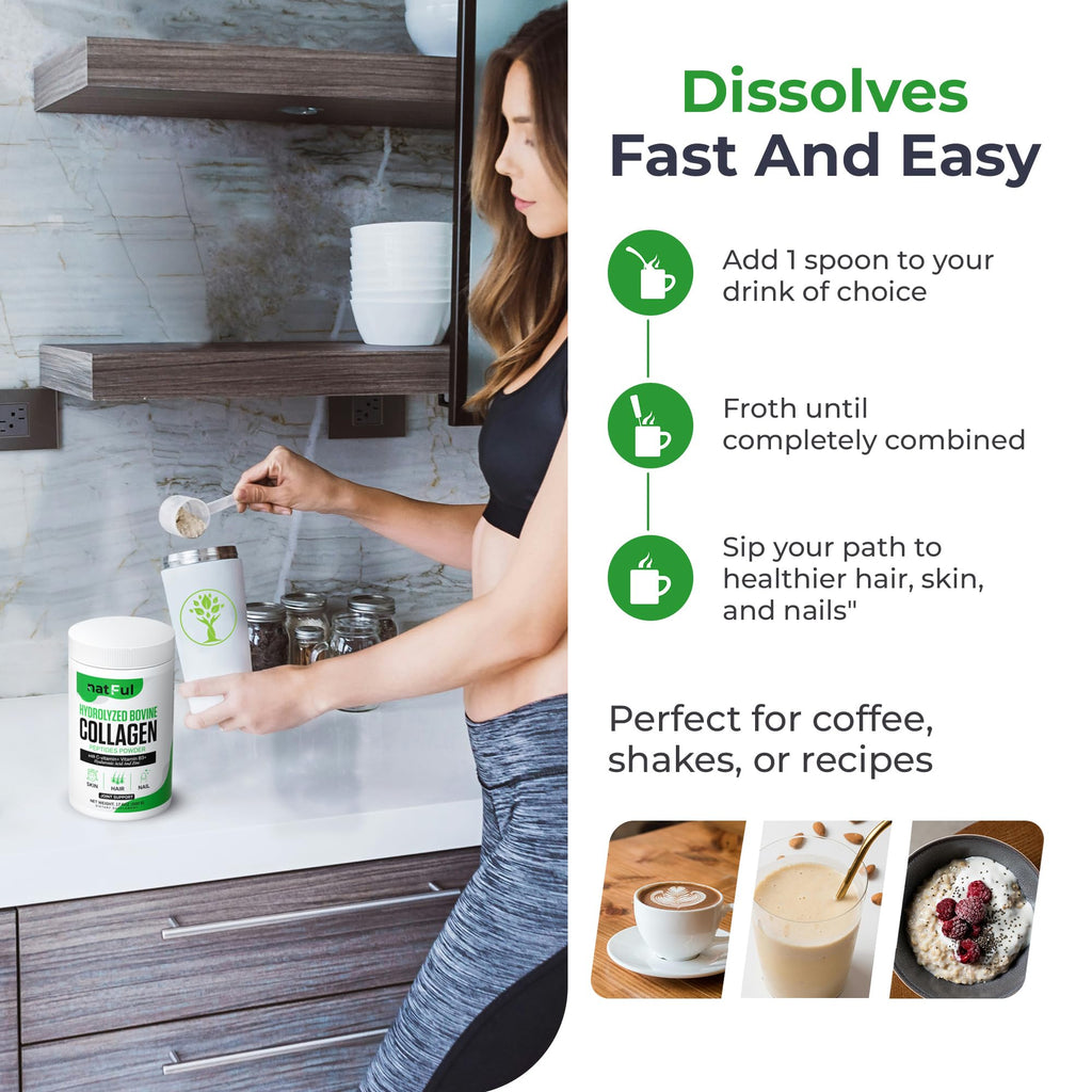 Hydrolyzed Bovine Collagen Peptides Powder with Vitamin C, Hyaluronic Acid, Zinc & B3 L54472
