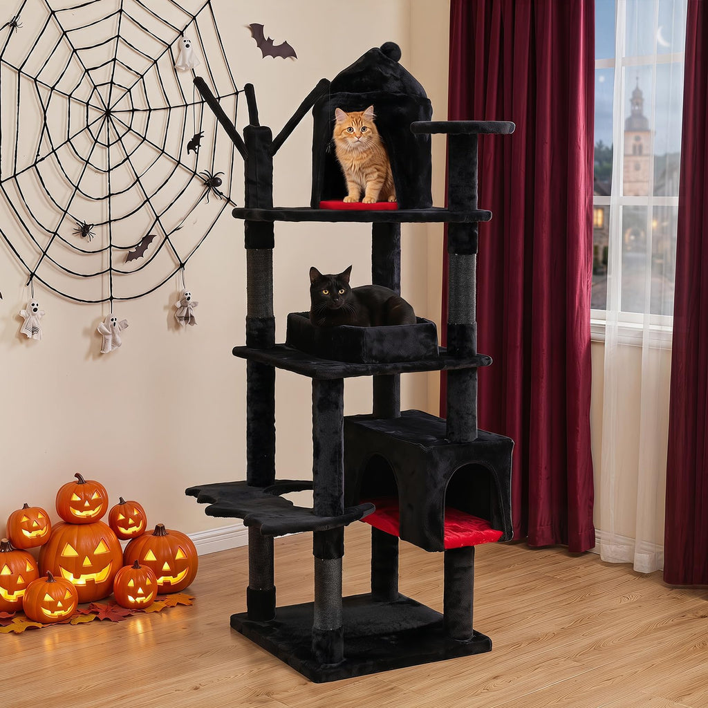 70-inch Multi-Level Black Cat Tree O132