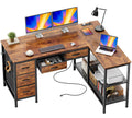 47 Inch L Shaped Desk with Power Outlets V9547