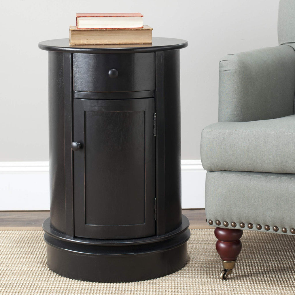 26" Dark Cherry Swivel Storage Accent Table T70581