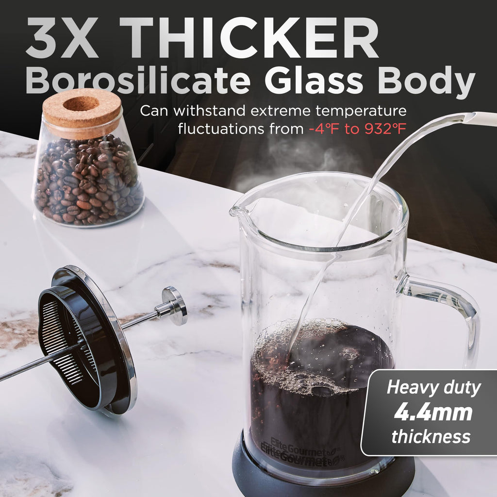 French Press Coffee Maker 1-Liter Glass Carafe P261