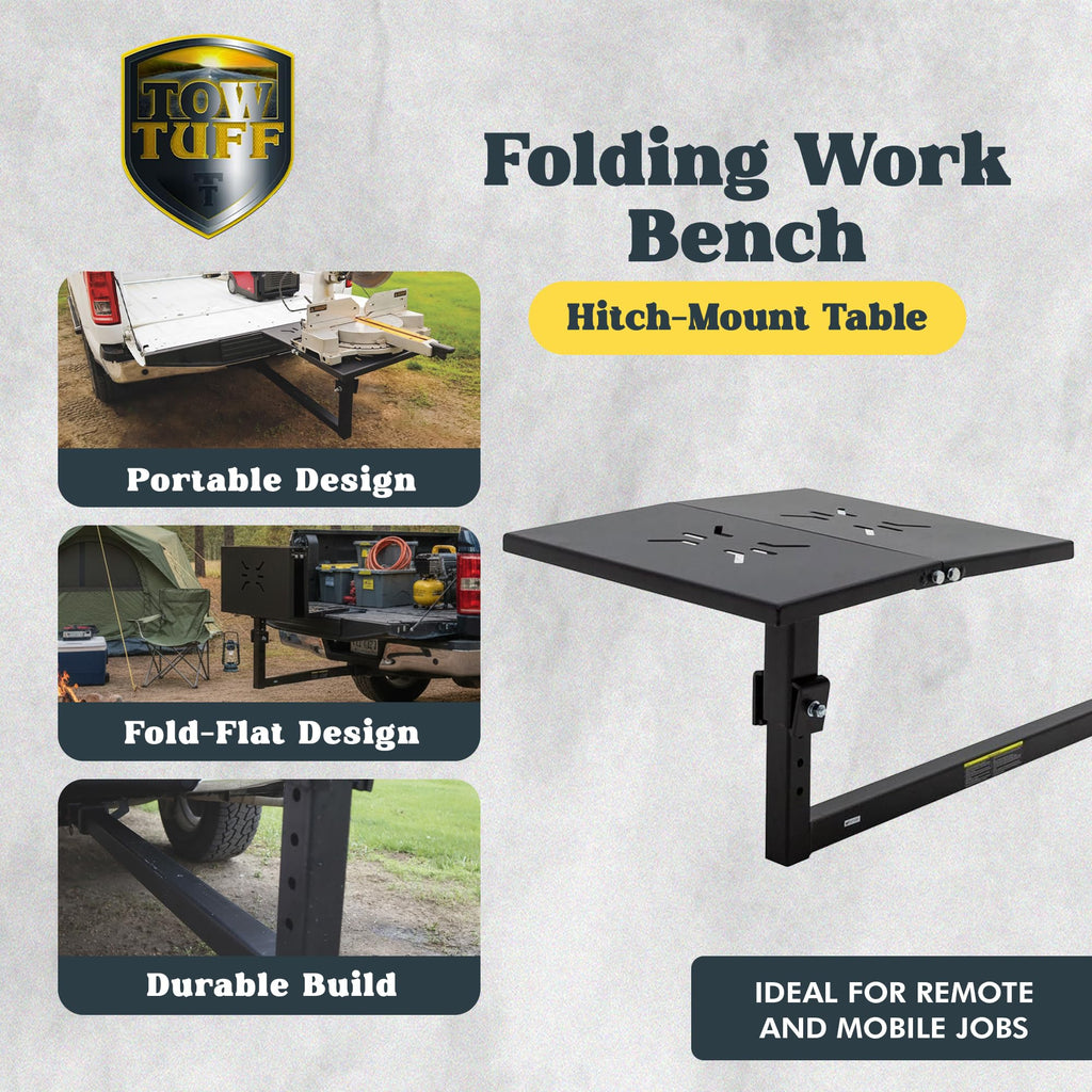 Folding Hitch-Mounted Steel Work Bench U564308