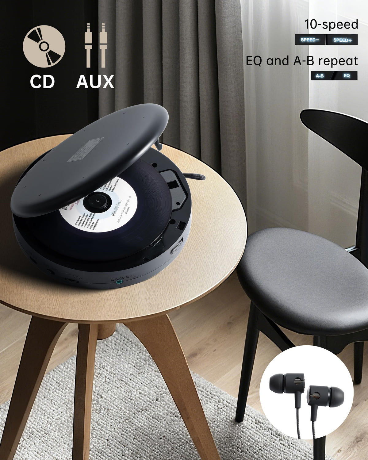 Portable CD Player with Speakers E983