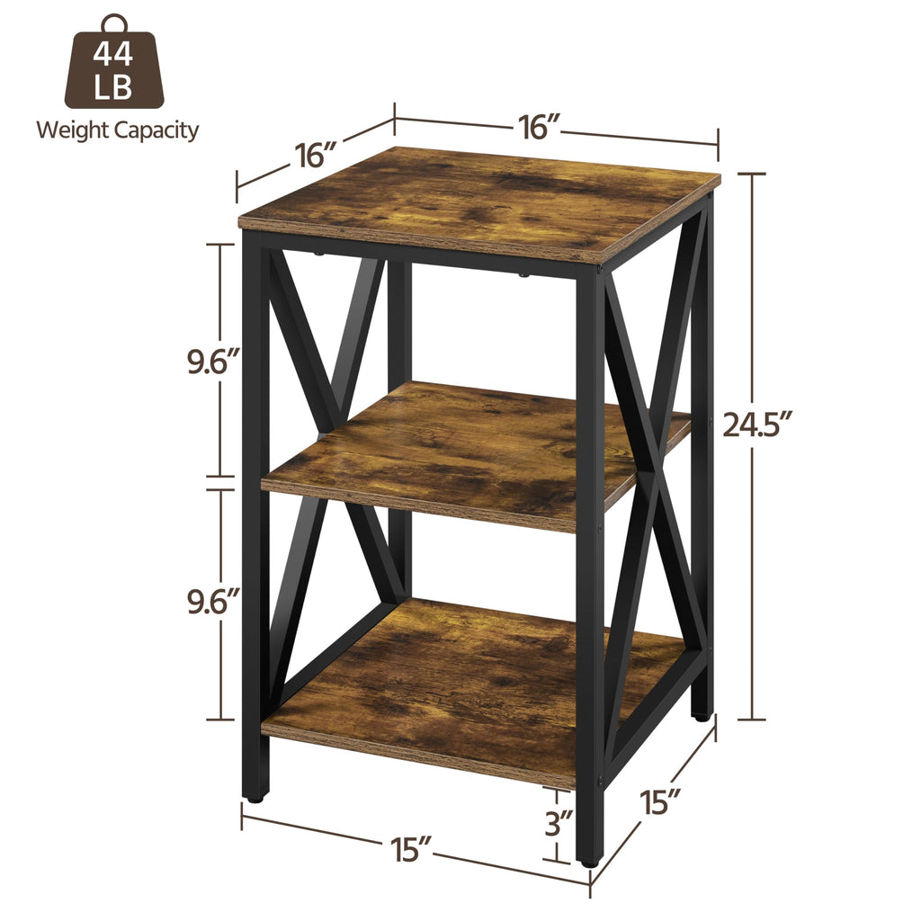 Rustic 3-Tier End Tables Set of 2 Z927