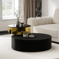 Round Rotating Coffee Table with Tempered Glass Top Y99977
