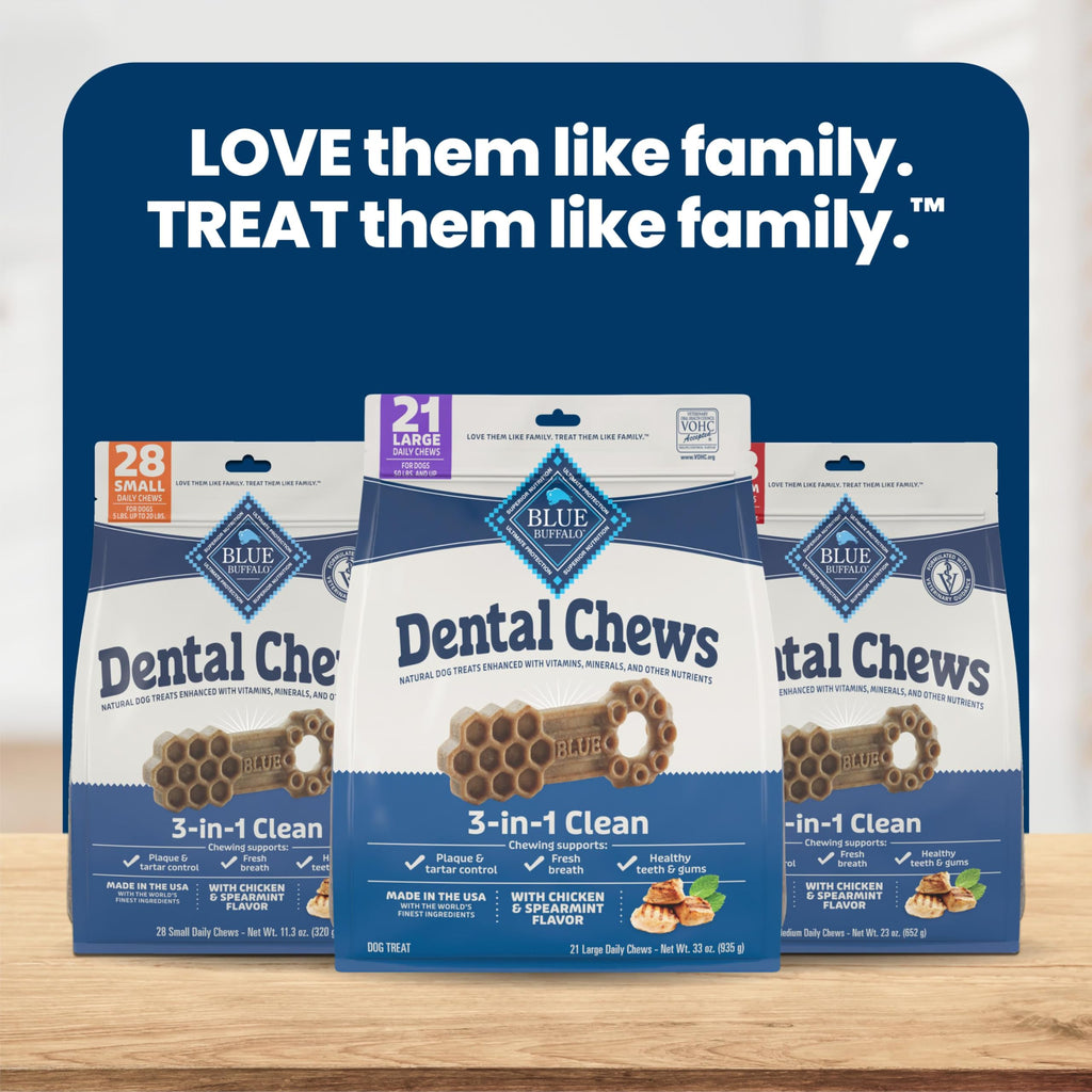 Chicken & Spearmint Large Dental Chews, 33 oz, 21 ct L1408