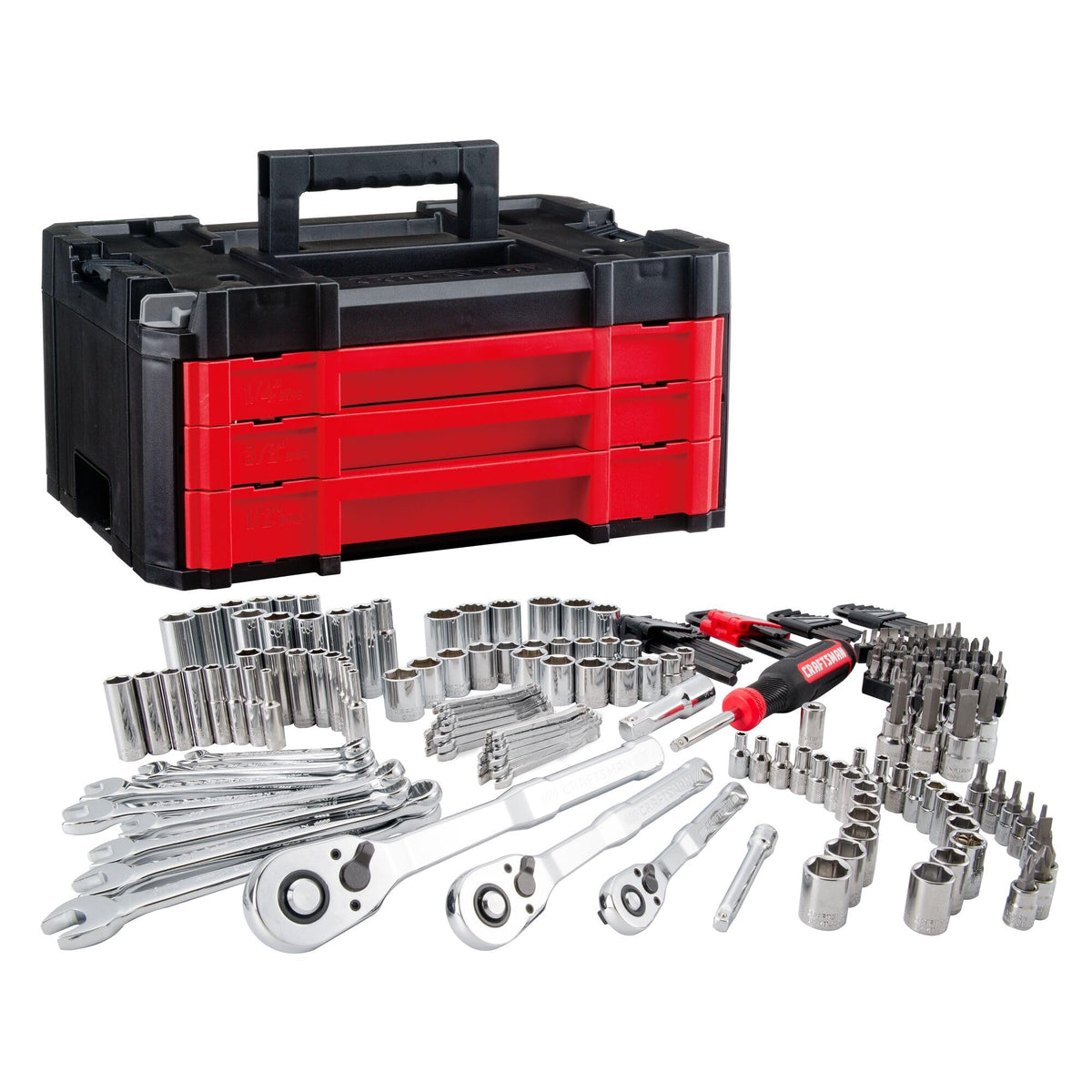 230 Pcs Mechanics Tool Set Socket Wrench Set with Toolbox J990
