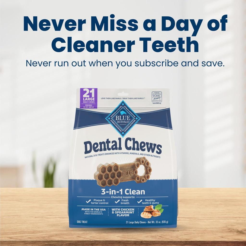 Chicken & Spearmint Large Dental Chews, 33 oz, 21 ct L1408