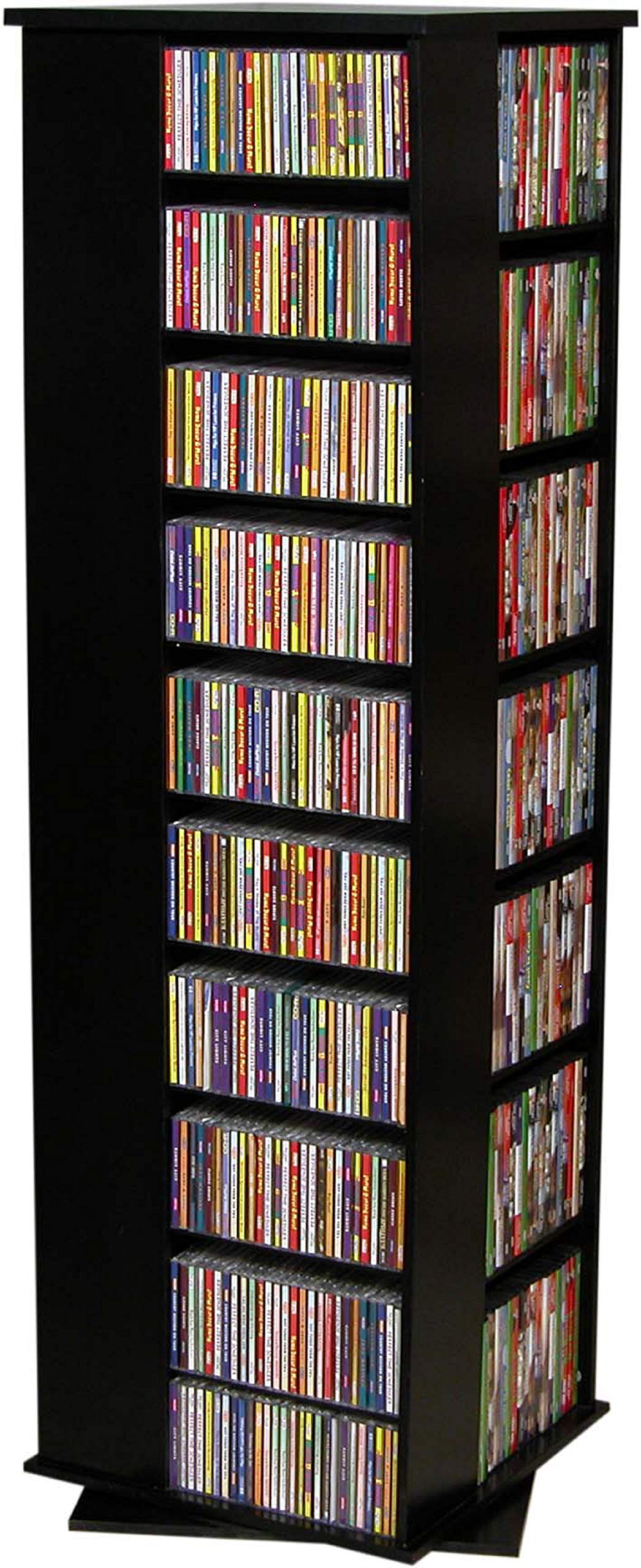 Black 4-Sided Revolving Media Tower B766