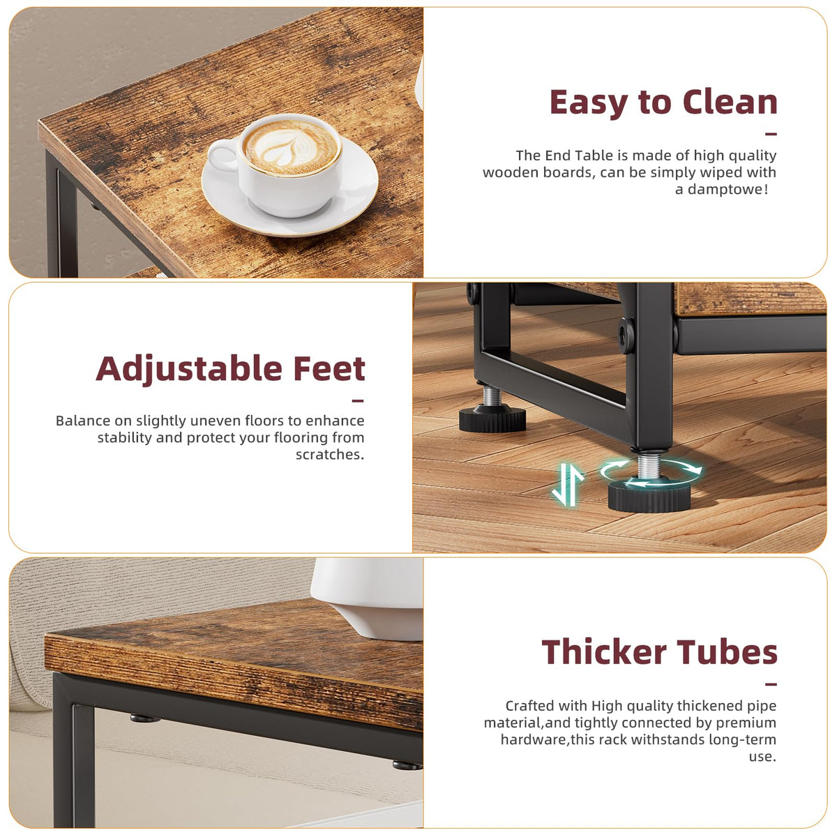 3 Tiers Open Shelves Side Table H13155