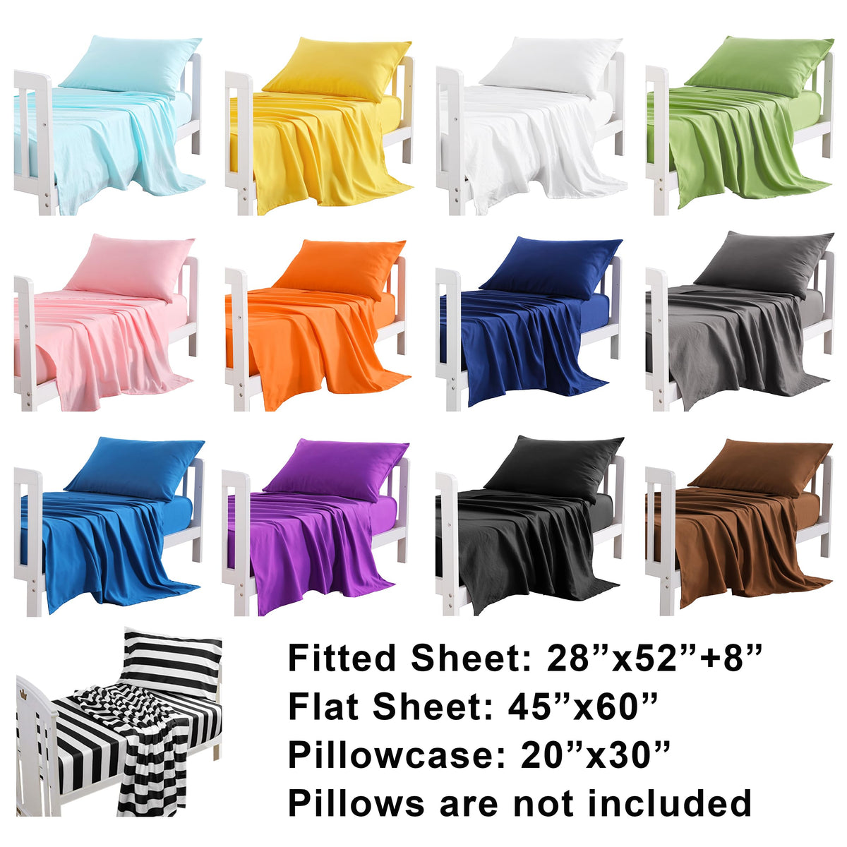 Toddler Microfiber Sheet Set, 3 Piece, Navy Blue Y859528