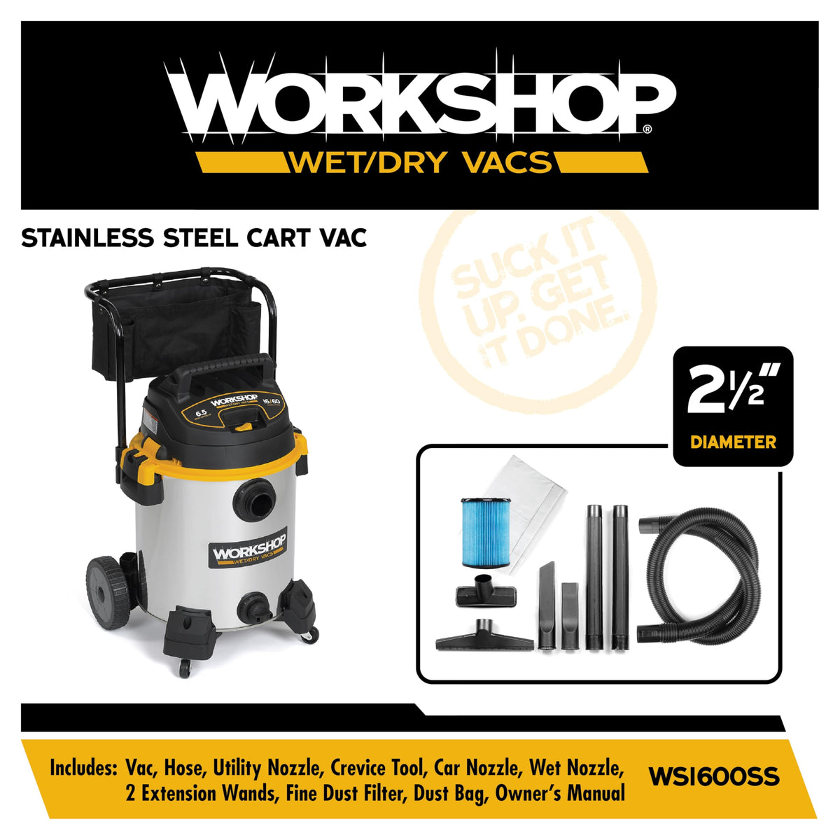 16-Gallon 6.5 Peak HP Wet Dry Vacuum Cleaner T325140
