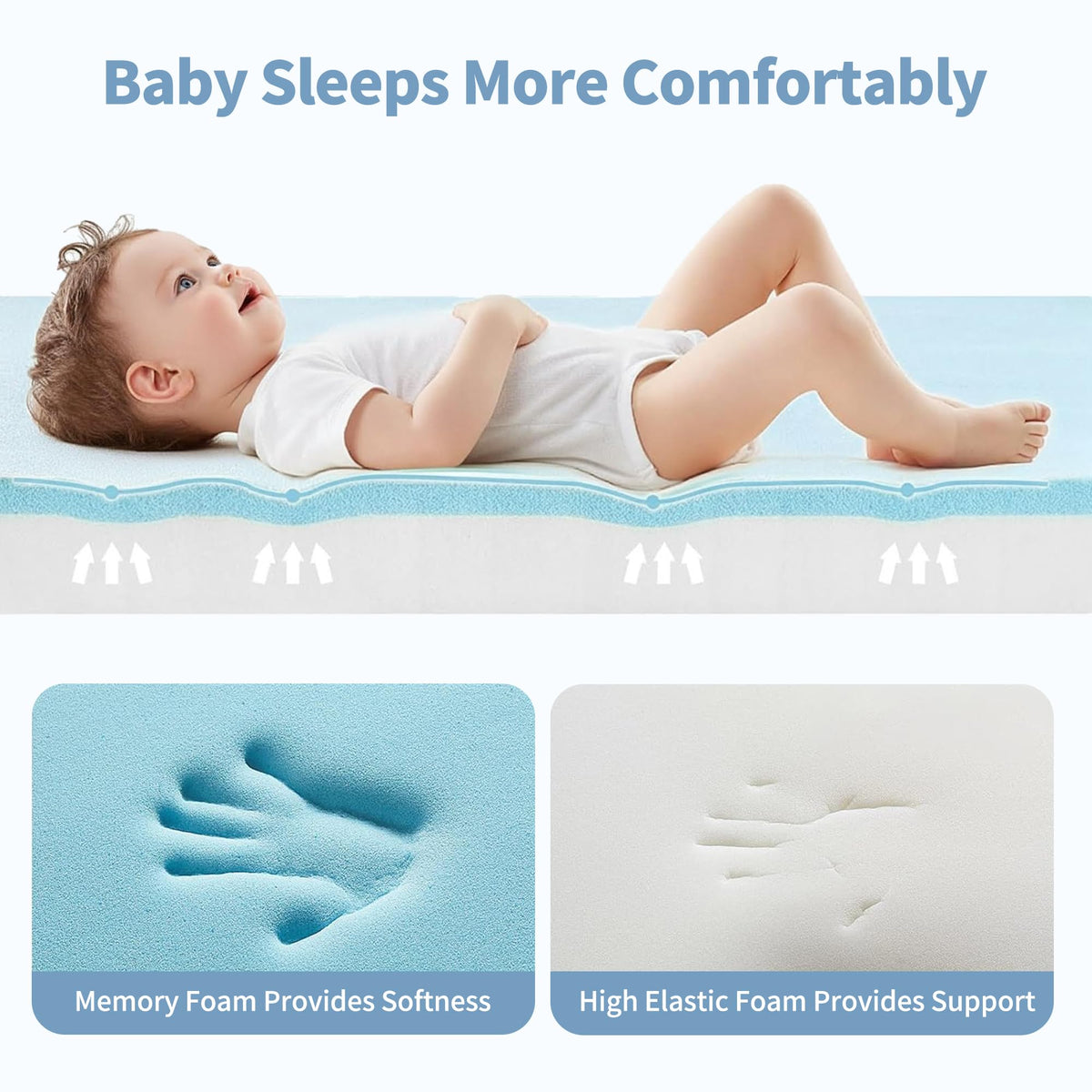 38x26'' Breathable Soft Plush Memory Foam Pack and Play Mattress with Carry Bag B416