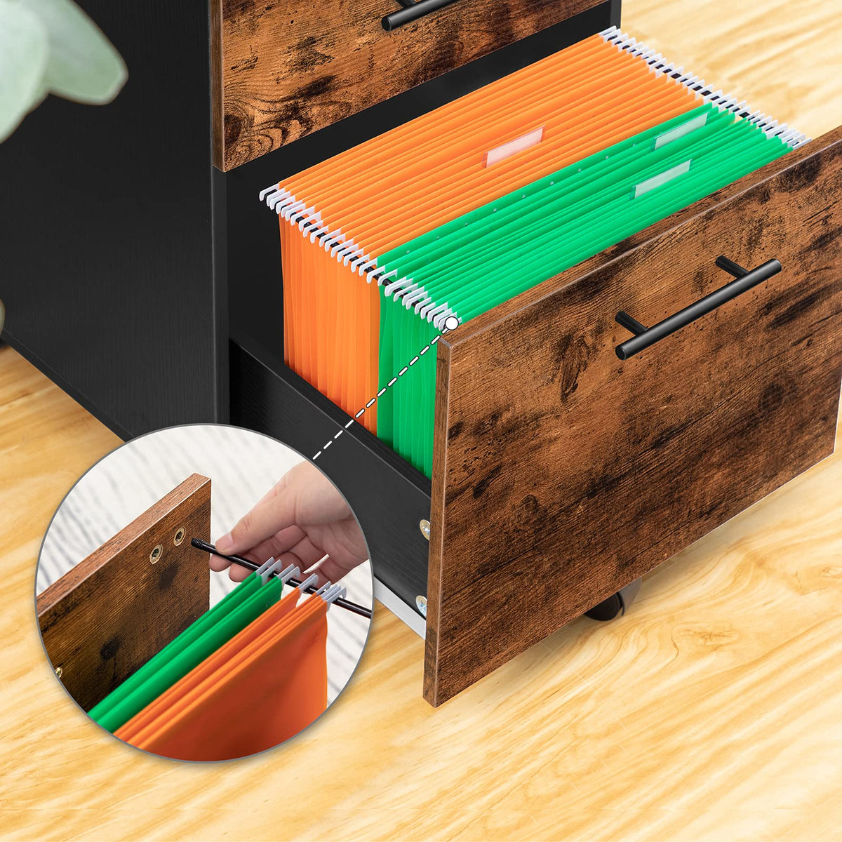 3 Drawer Wood File Cabinet P388251