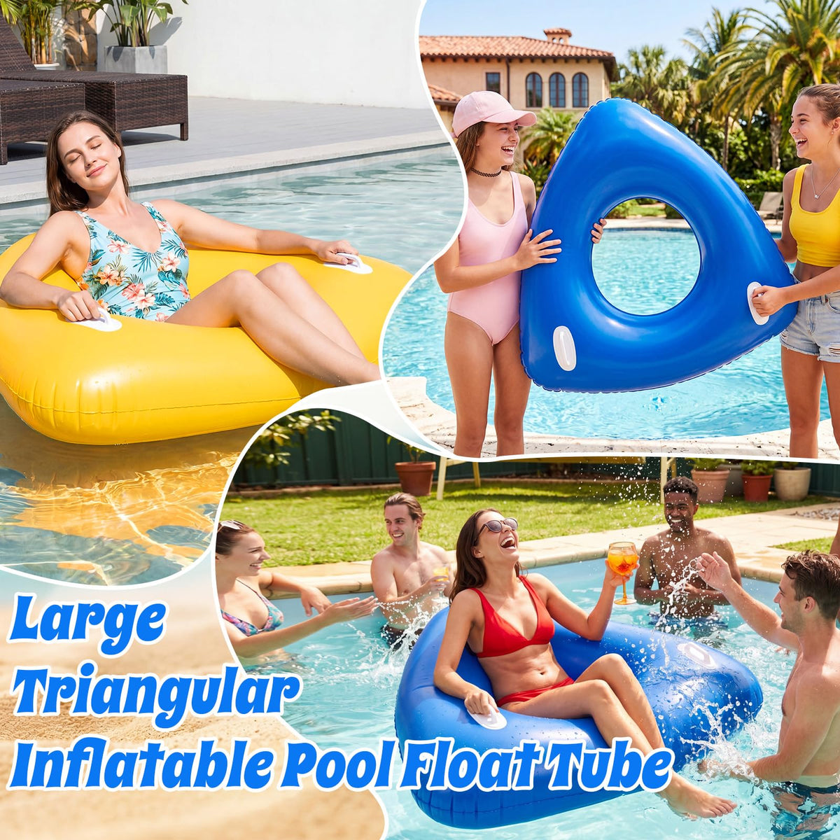 44" Large Triangular Inflatable Pool Float Tube U498586
