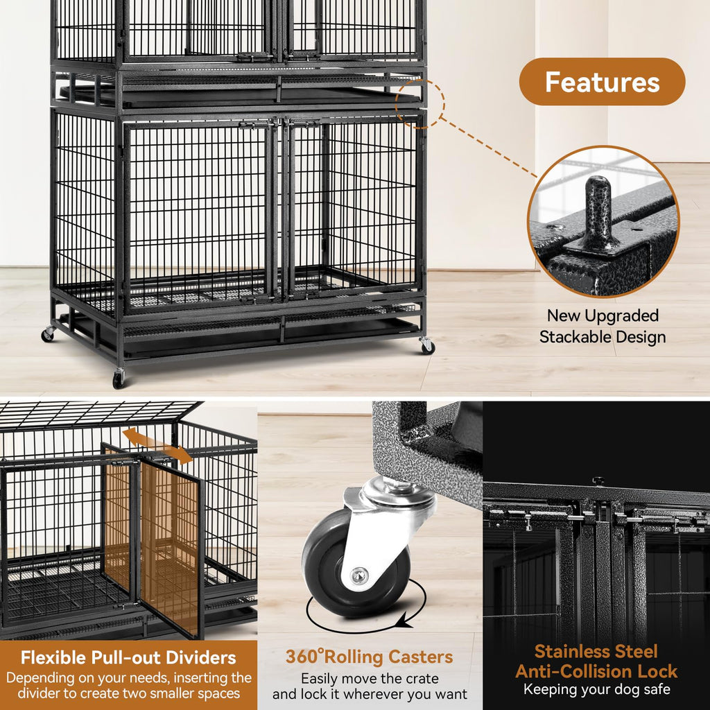 48 inch Wire Dog Crate with Divider H1250