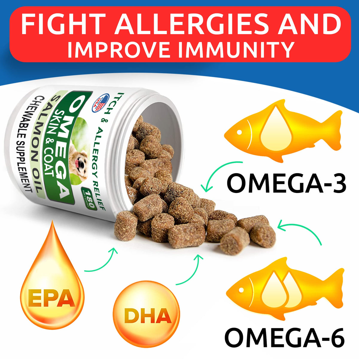 Omega 3 Fish Oil Dog Treats Bundle E804262