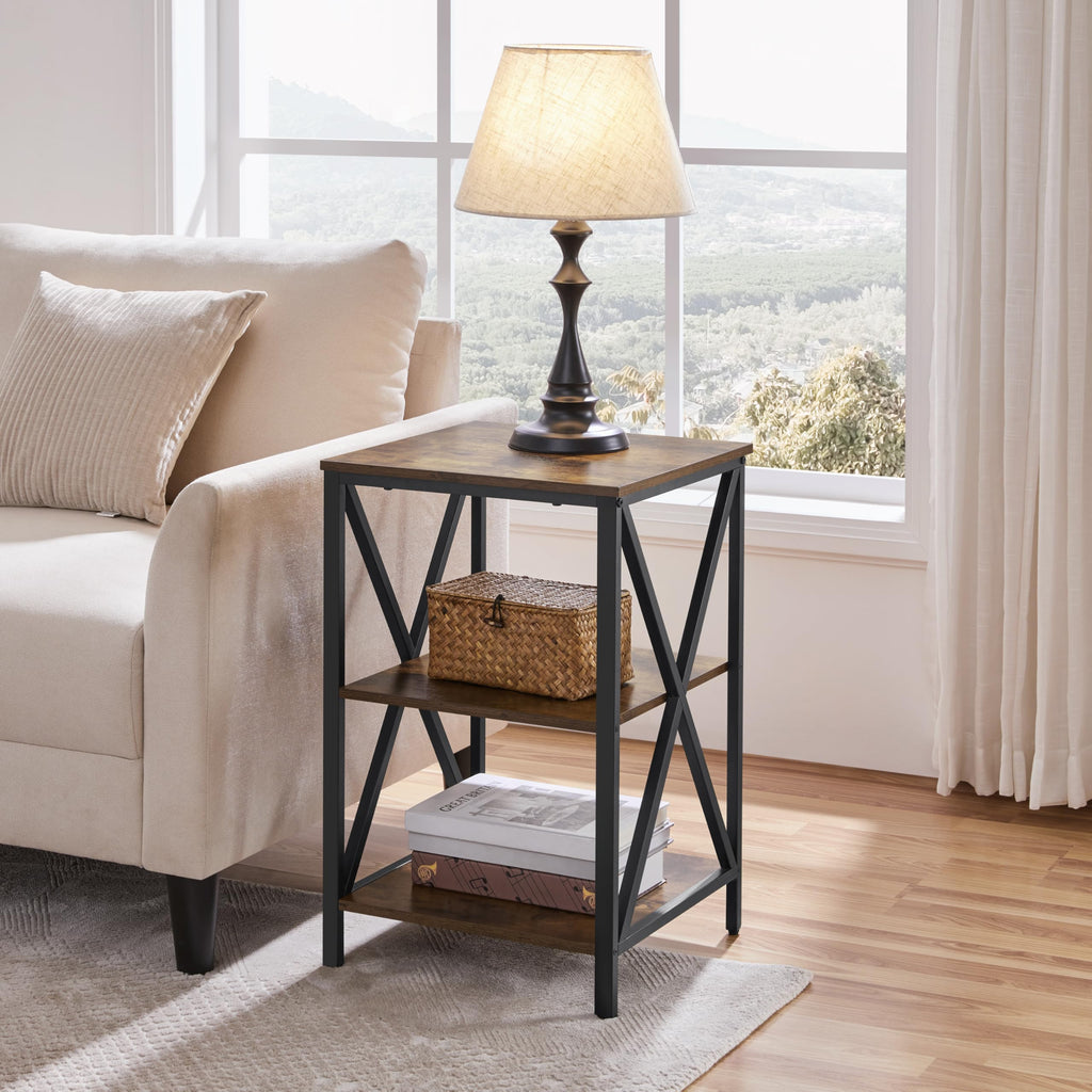 Rustic 3-Tier End Tables Set of 2 Z927