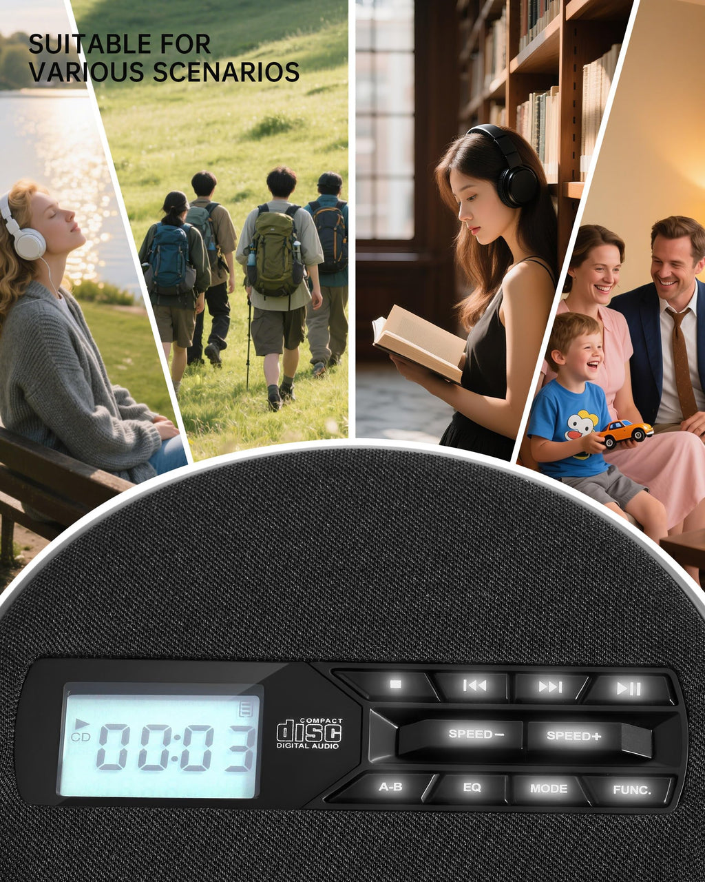 Portable CD Player with Speakers E983
