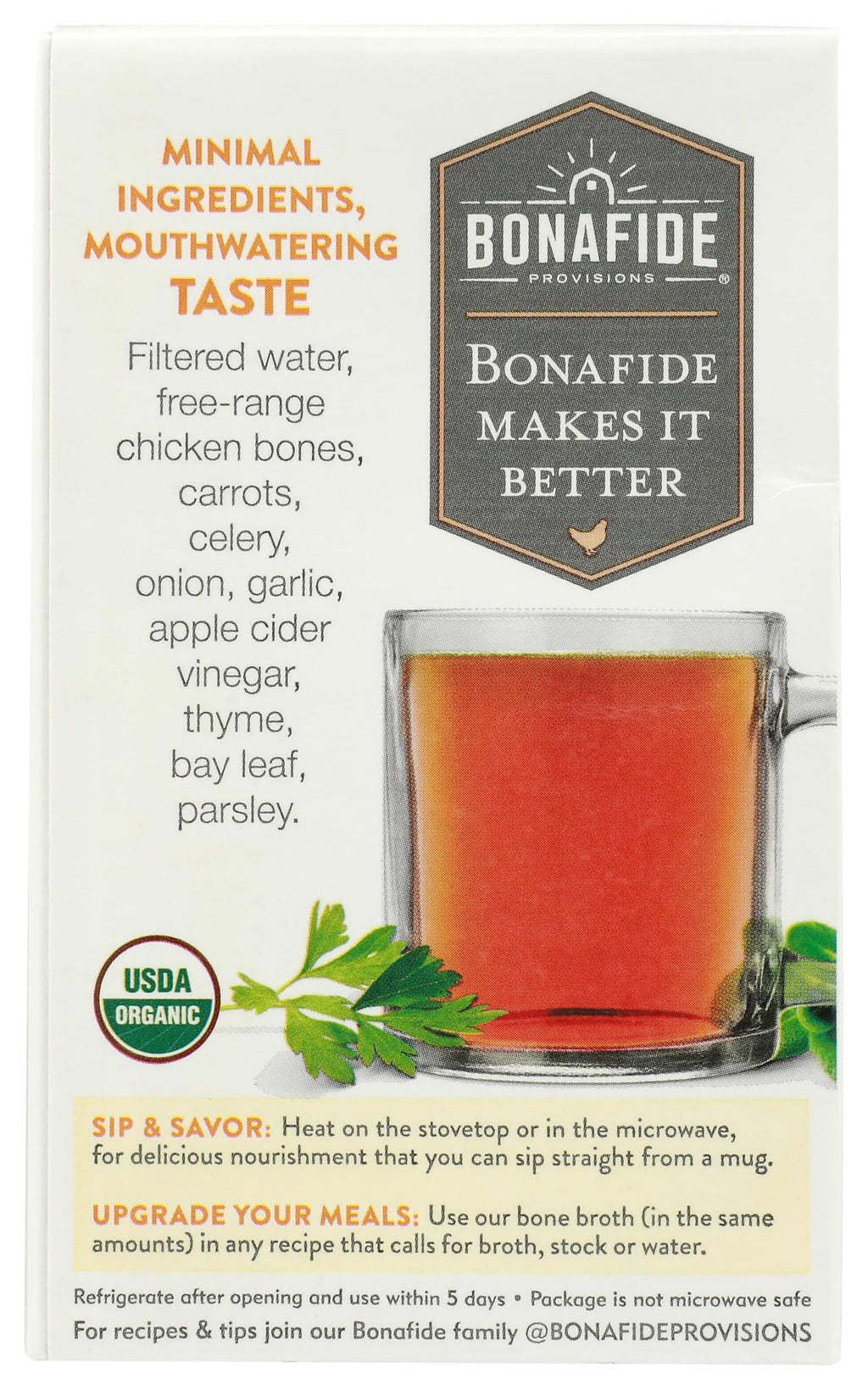 Chicken Bone Broth No Salt Added Organic 16.9 Ounce H4034