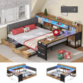Corner Bed Frame Full Size with Storage & Desk A553