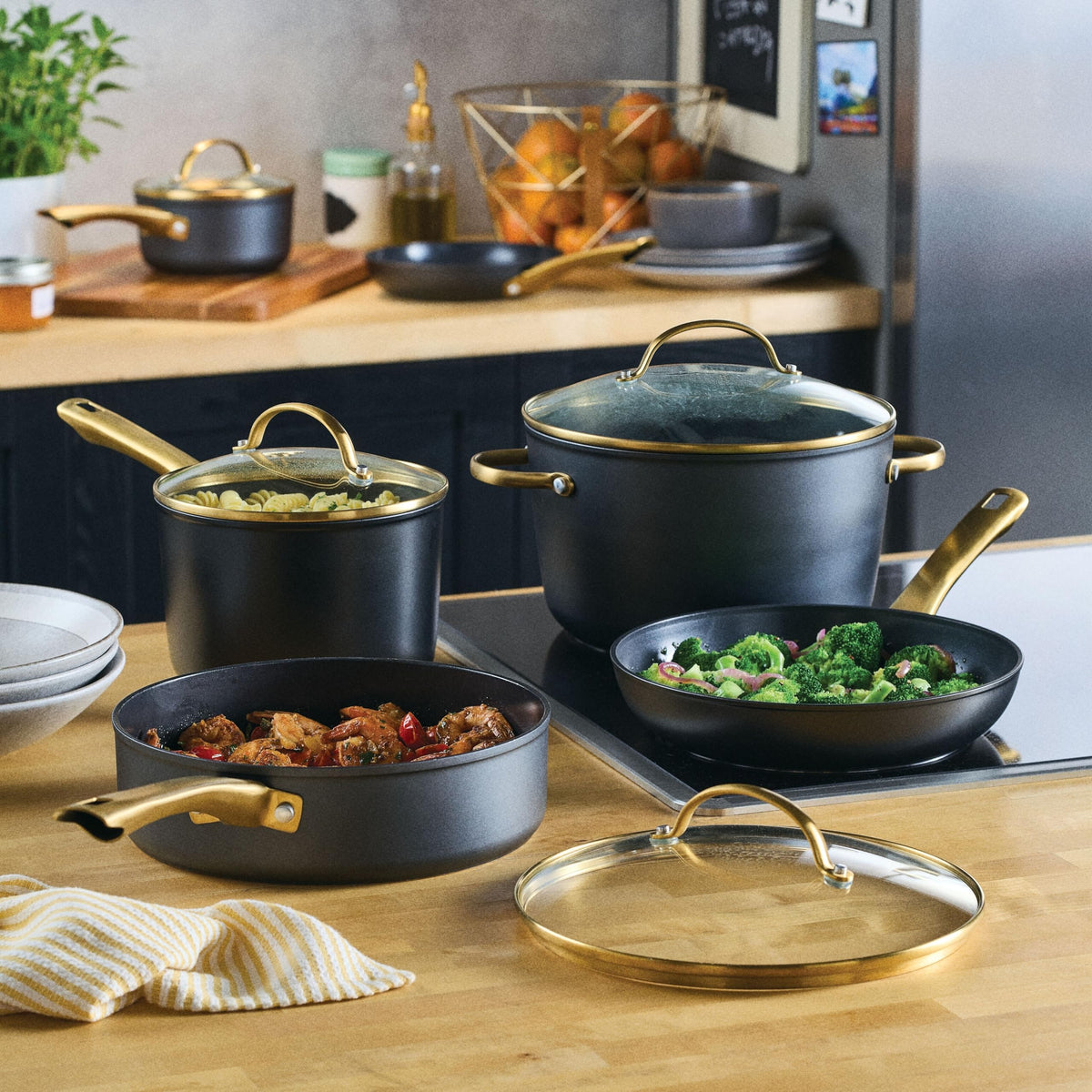 12 Piece Black Ceramic Nonstick Cookware Set X785791